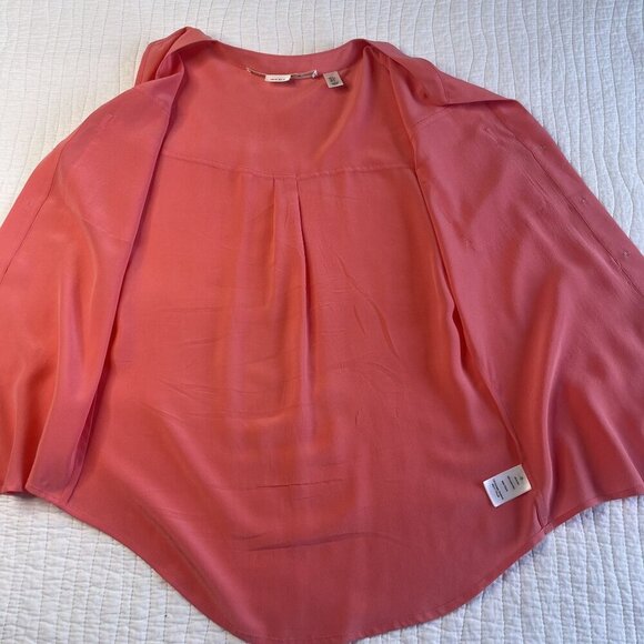 Max Studio Coral Sleeveless Button-Down Blouse Top 100% Silk Womens SZ S - Picture 5 of 7